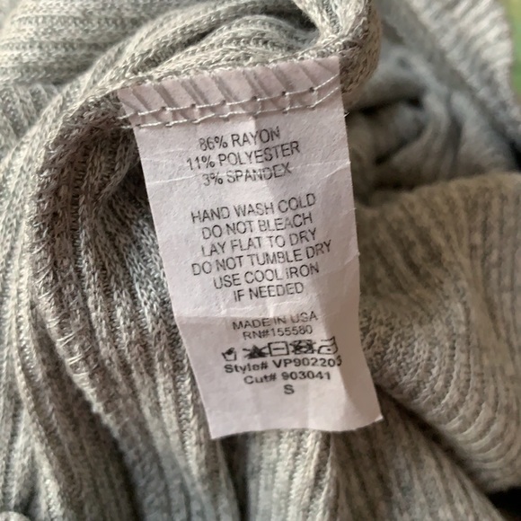 NWT! Maronie Grady Ribbed Grey Wide Leg Palazzo - Picture 9 of 9